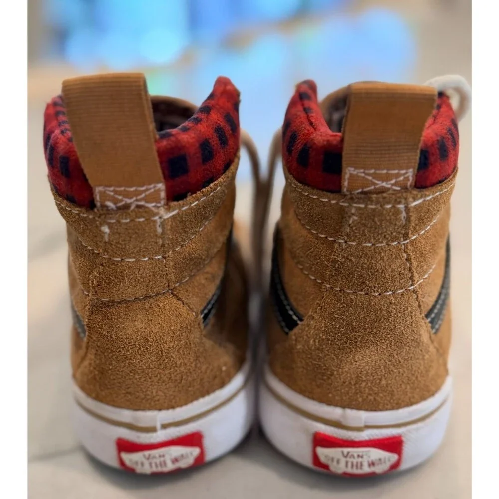 Vans Sk8-Hi MTE-1 Plaid Brown Youth SZ 1